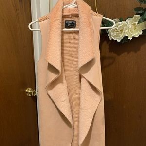Porcelain Mauve Vest with Faux Suede